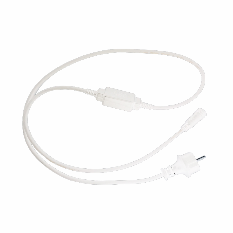 ACA LIGHTING CHRISTMAS XCONPLUGLED150W PLUG LEAD WHITE CABLE & CONNECTOR FOR MOTIF LED 2-WIRE ROPE LIGHT, IP44, 1.5m