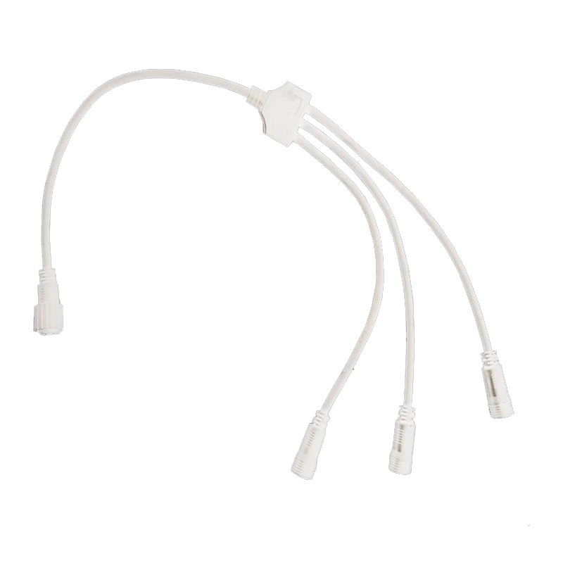 ACA LIGHTING CHRISTMAS XCONR3OUTW CABLE WHITE CONNECTOR FOR MOTIF 2-WIRE ROPE LIGHT (1 TO 3), IP44, 0.5m