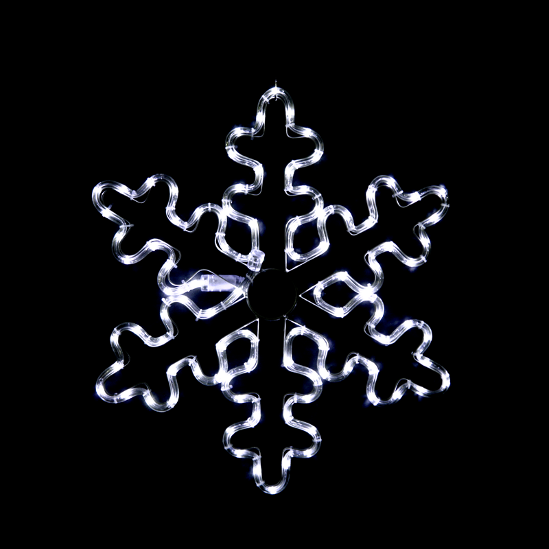 ACA LIGHTING CHRISTMAS XSNOWBLEDW56 "SNOWFLAKE", 96 LED MOTIF 4m 2-WIRE ROPE LIGHT, COOL WHITE, FLASH CONTROLLER, IP44, 56cm, 1.5m LEAD CABLE