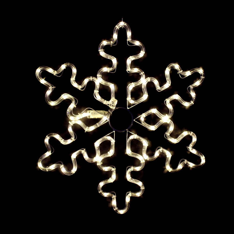 ACA LIGHTING CHRISTMAS XSNOWBLEDWW56 "SNOWFLAKE", 96 LED MOTIF 4m 2-WIRE ROPE LIGHT,WARM WHITE, FLASH CONTROLLER, IP44, 56cm, 1.5m LEAD CABLE