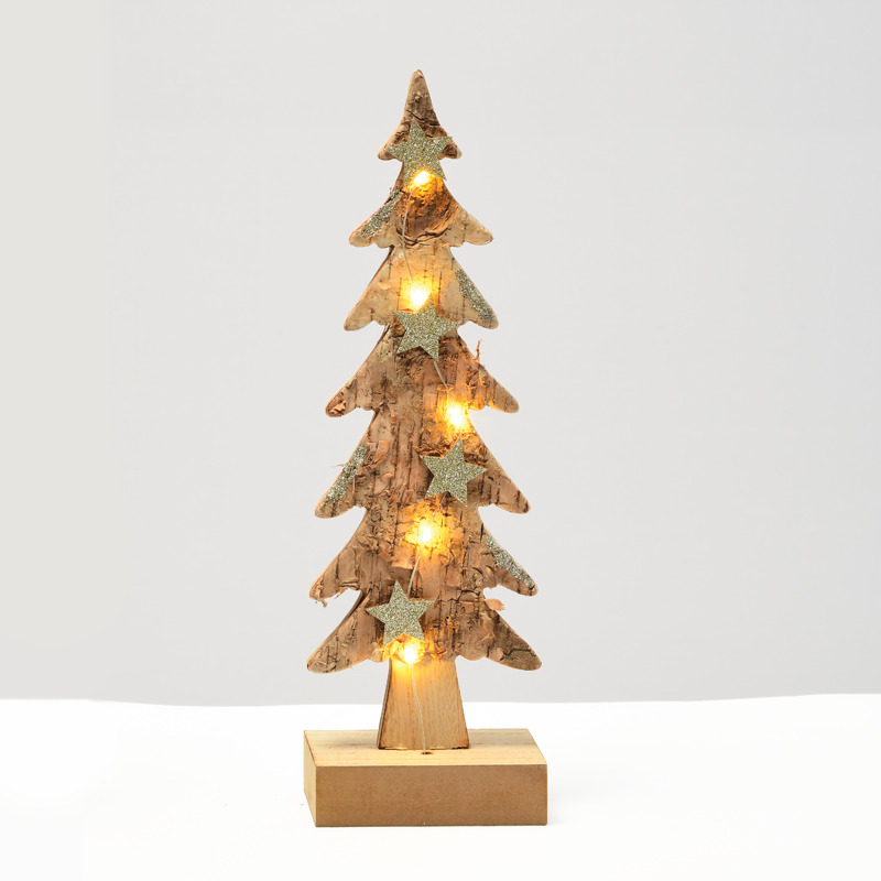 ACA LIGHTING CHRISTMAS XTREBWW313A “WOODEN XMAS TREE LIGHT” BROWN TREE- SMALL 5 LED LIGHTS WITH BATTERY (2xAAA) WARM WHITE IP20 9.5x6x31cm