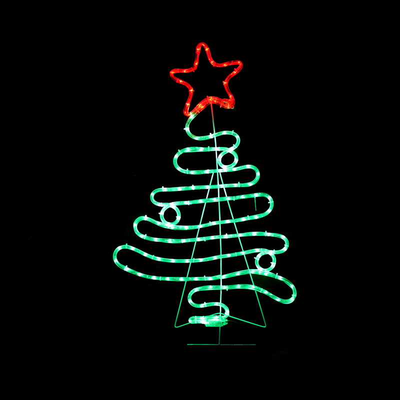 ACA LIGHTING CHRISTMAS XTREELEDGR90 "CHRISTMAS TREE", 132 LED MOTIF 5.5m 2-WIRE ROPE LIGHT, RED-GREEN, IP44, 54x90cm, 1.5m LEAD CABLE