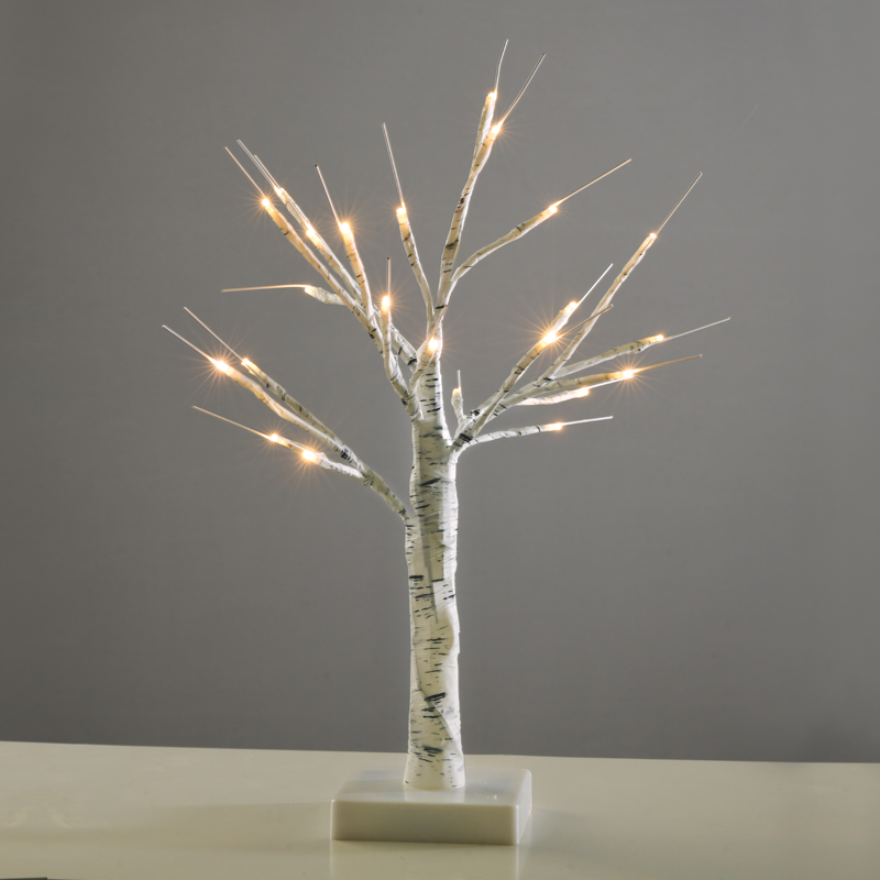 ACA LIGHTING CHRISTMAS XTREWWW452A “SNOW TREE” WHITE TREE 24 LED LIGHTS WITH BATTERY (3xAA) WARM WHITE IP20 45cm